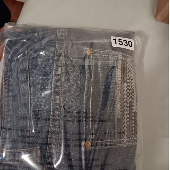 Rock & Roll Cowgirl Boyfriend Jeans 27 30"X32" Blue Embroidered Southwestern - Picture 15 of 15